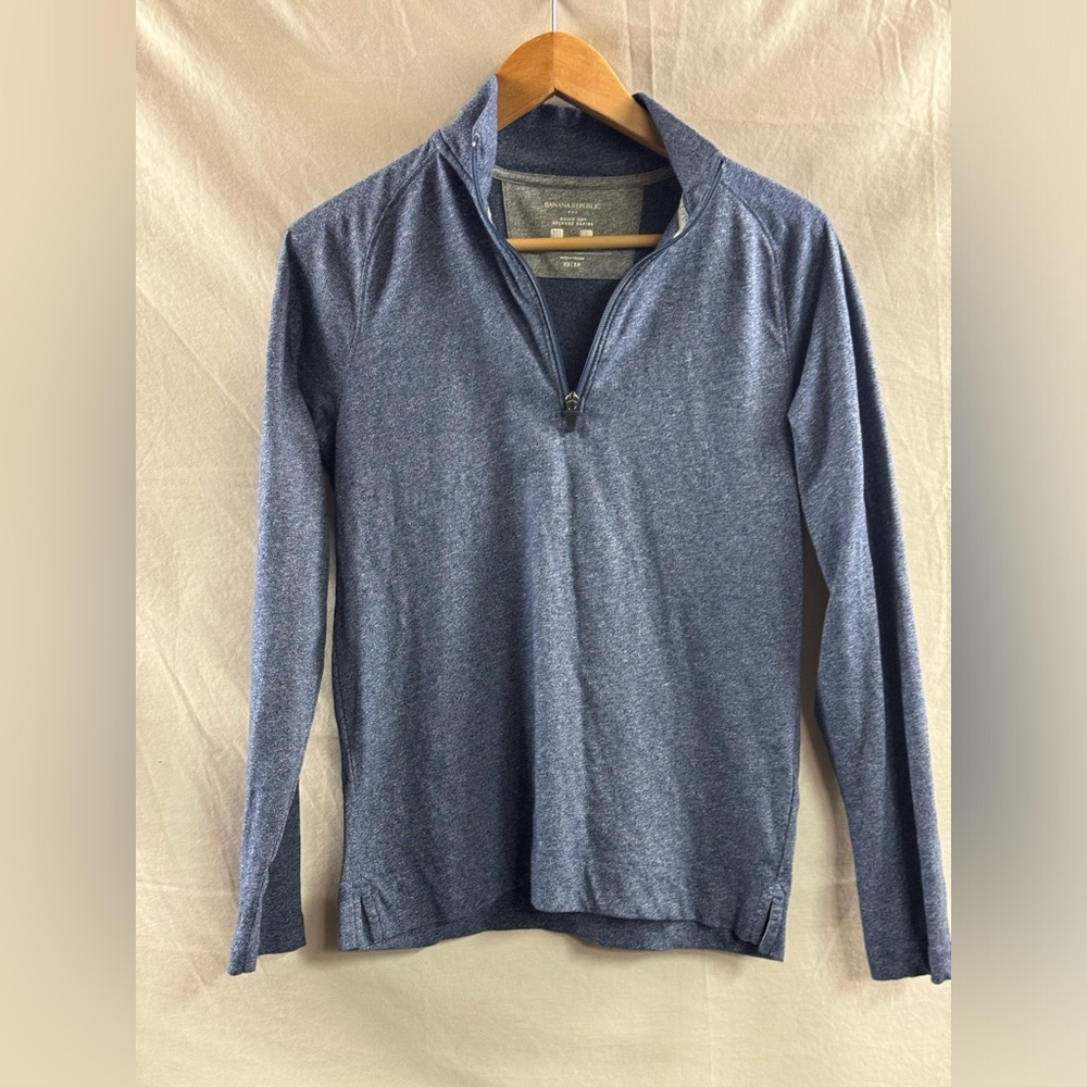 Mens Banana Republic Quick Dry Half Zip Pullover Blue XS - Picture 4 of 6